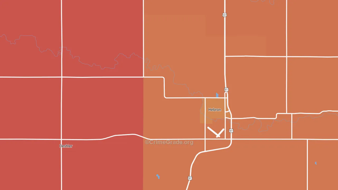 Thayer County, NE Map of Robbery Rates