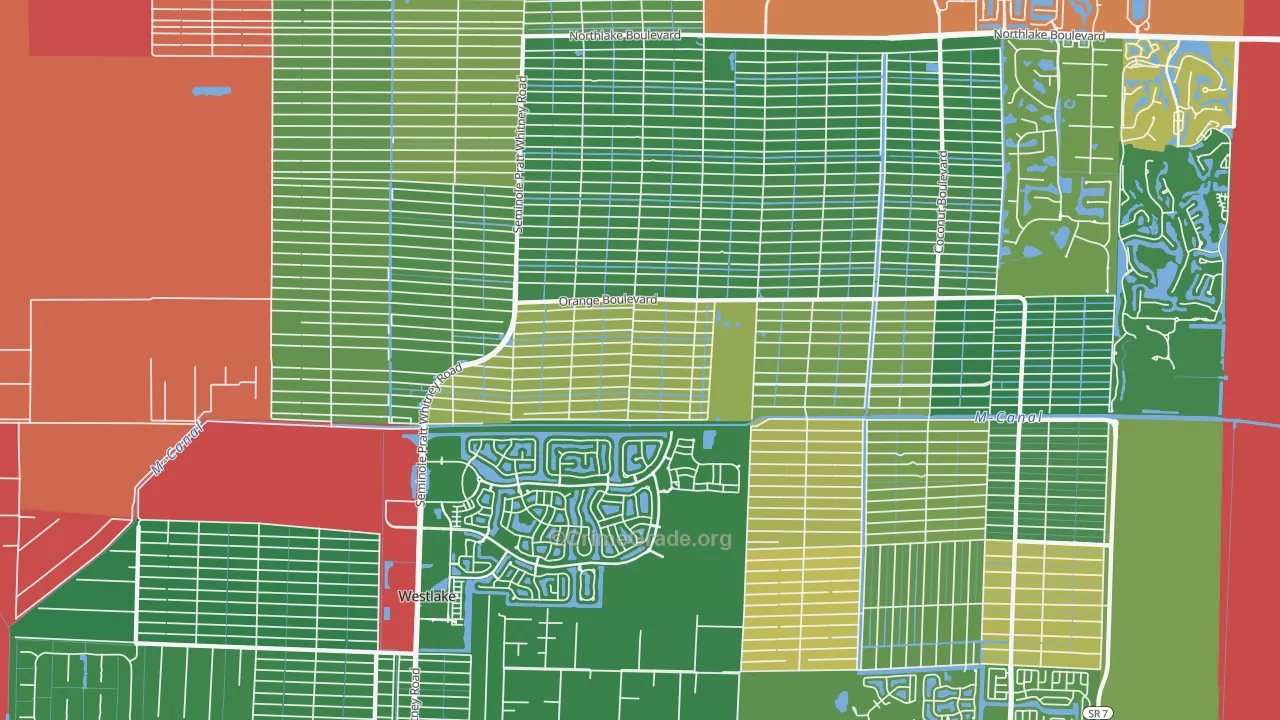 The Acreage, FL Map of Robbery Rates