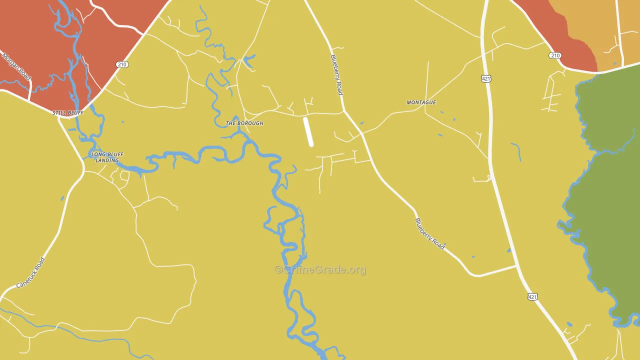 The Borough, NC Map of Robbery Rates