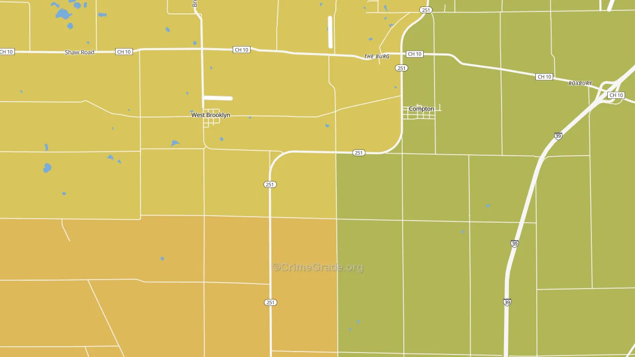 The Burg, IL Map of Robbery Rates