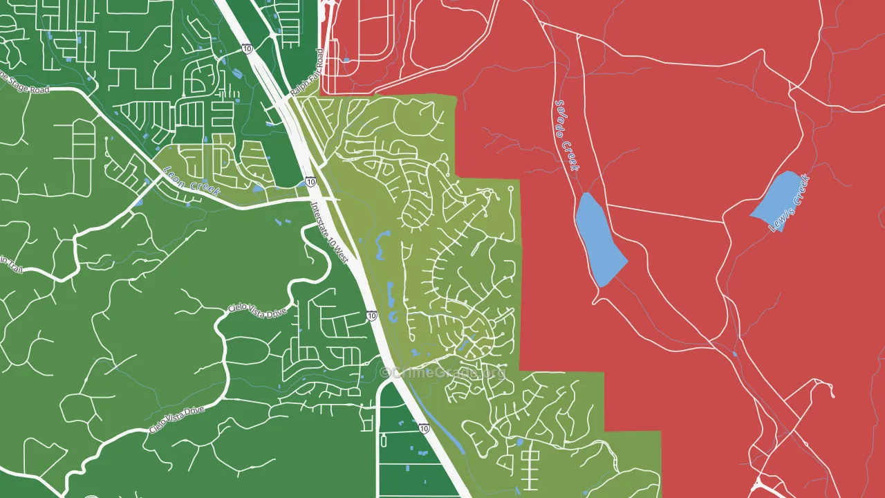 The Dominion, San Antonio, TX Map of Robbery Rates