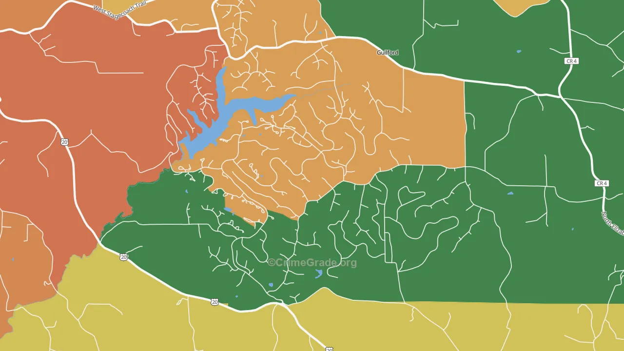The Galena Territory, IL Map of Robbery Rates