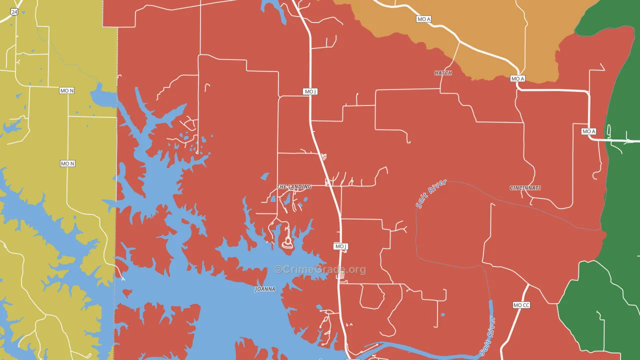 The Landing, MO Map of Robbery Rates