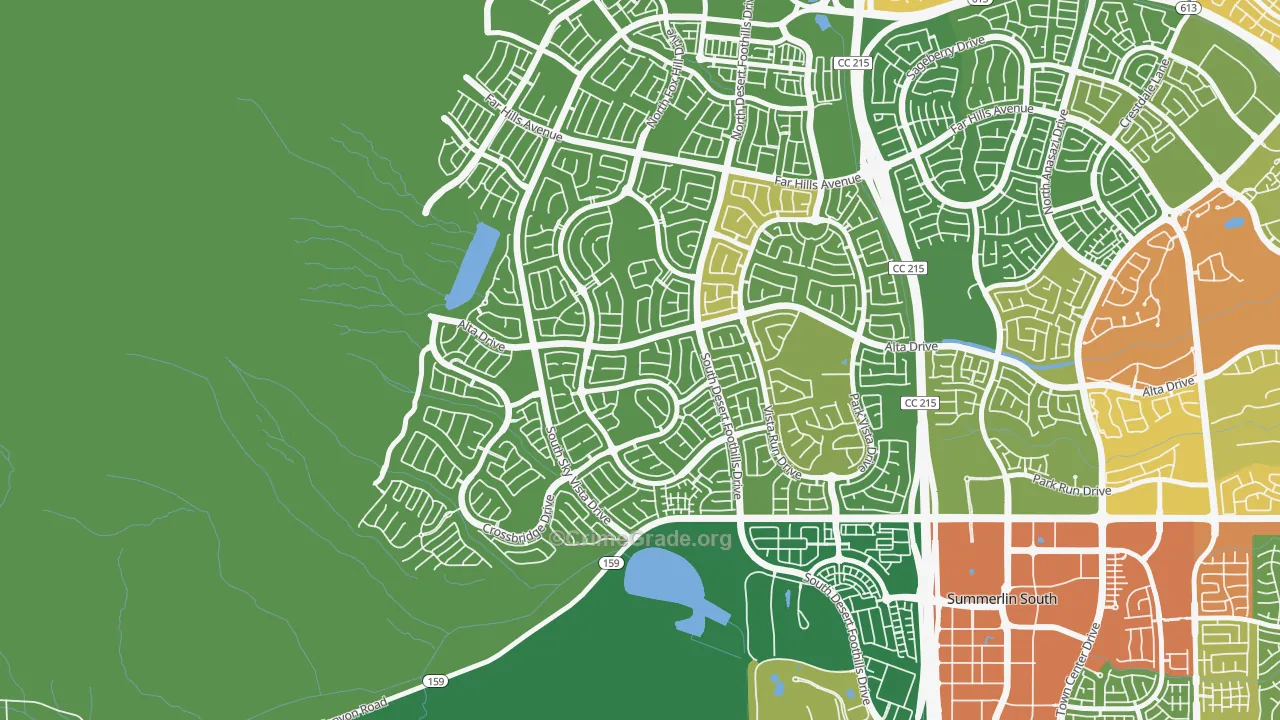 The Paseos, Las Vegas, NV Map of Robbery Rates
