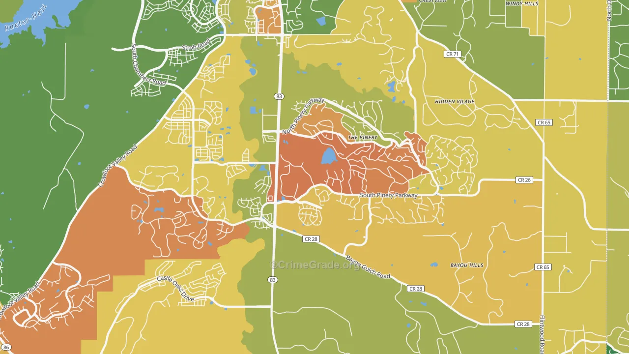 The Pinery, CO Map of Robbery Rates