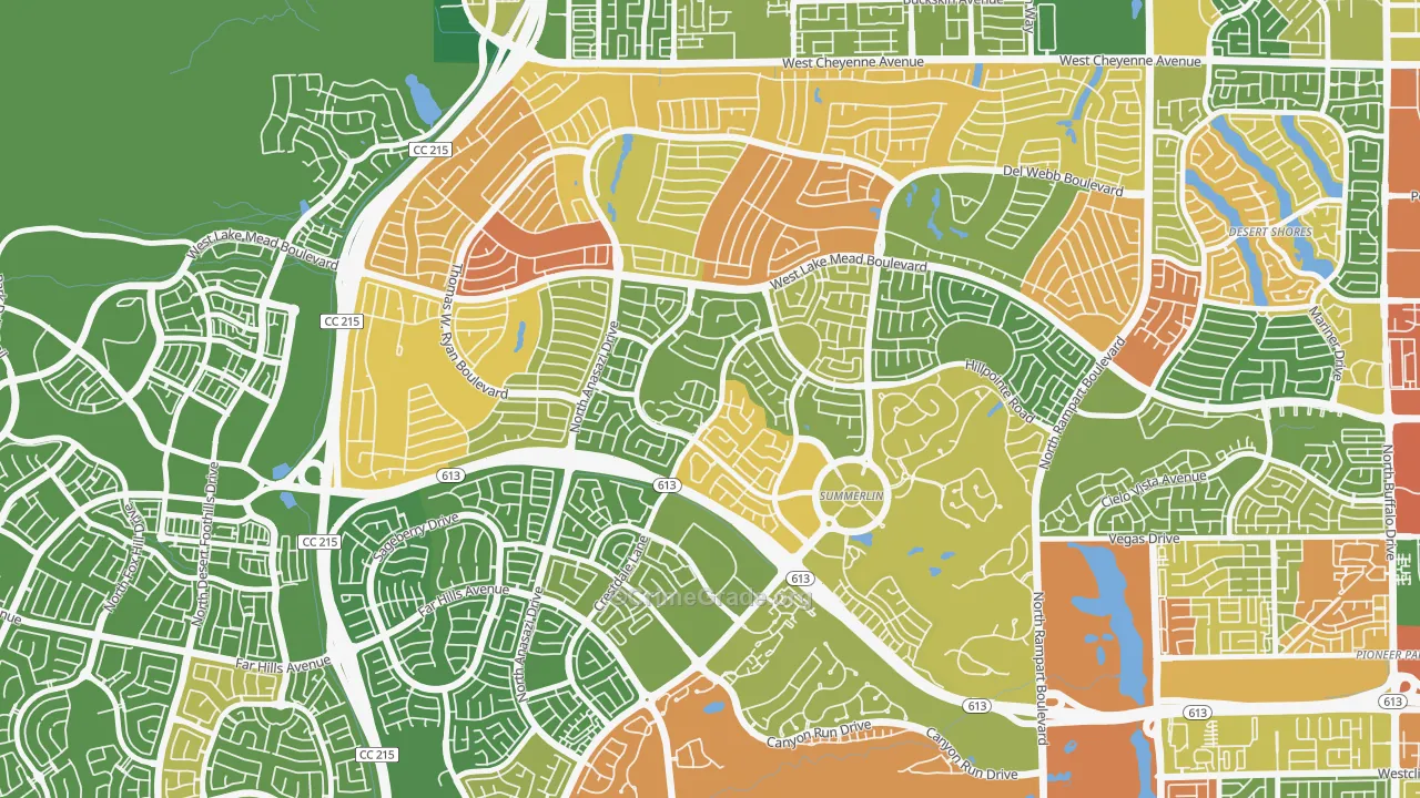 The Trails, Las Vegas, NV Map of Robbery Rates