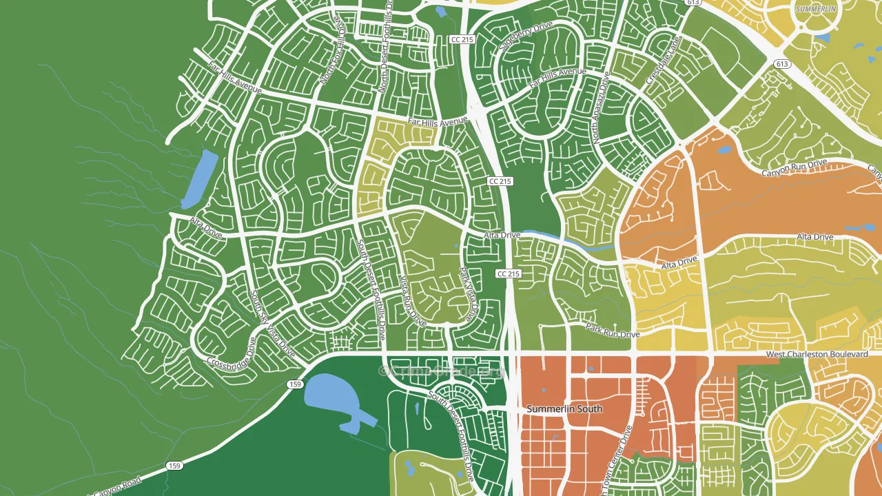 The Vistas, Las Vegas, NV Map of Robbery Rates