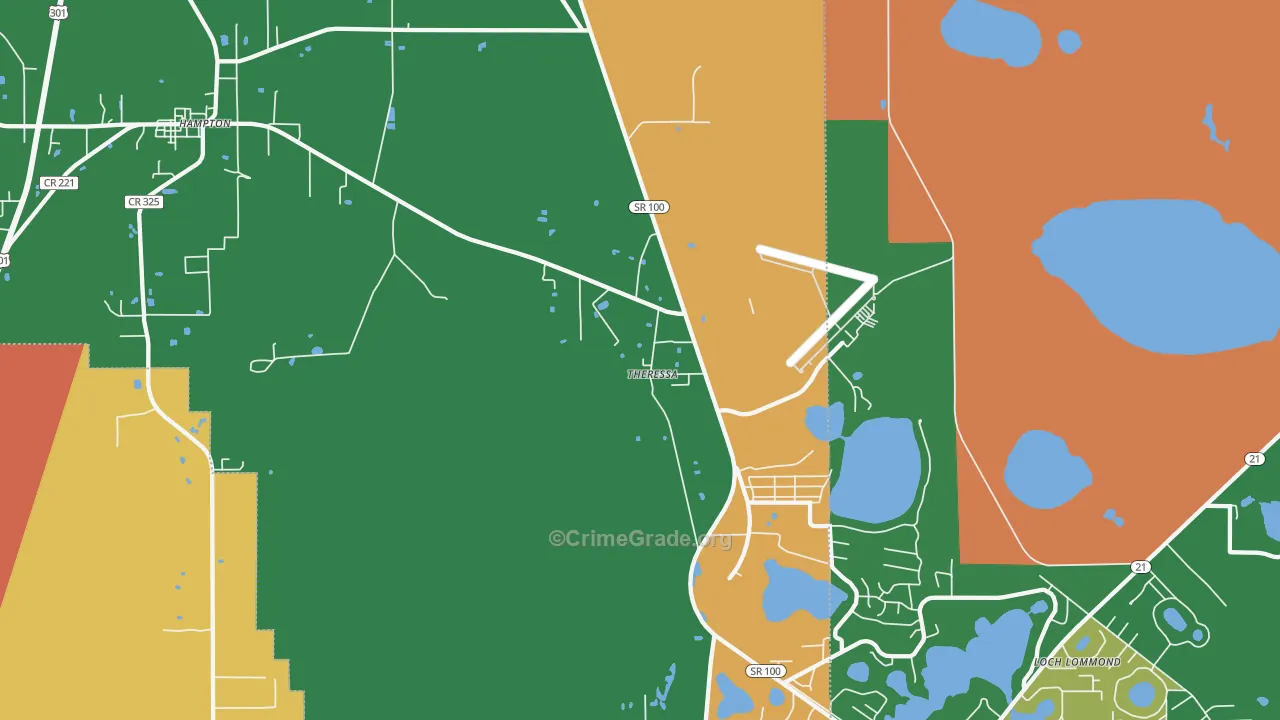 Theressa, FL Map of Robbery Rates