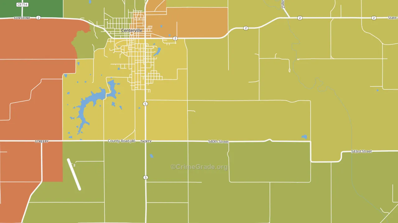 Thirty, IA Map of Robbery Rates