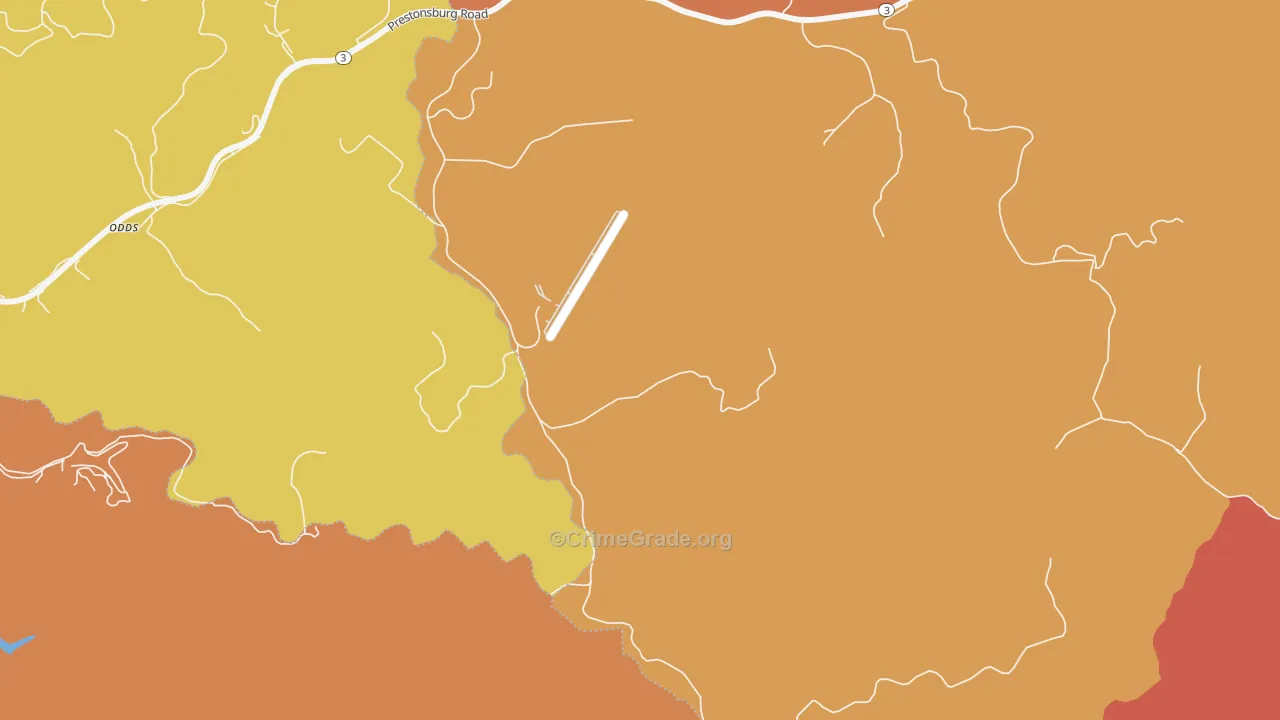 Thomas, KY Map of Robbery Rates