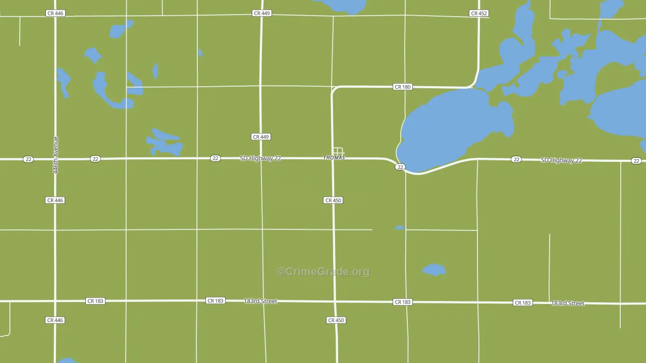 Thomas, SD Map of Robbery Rates