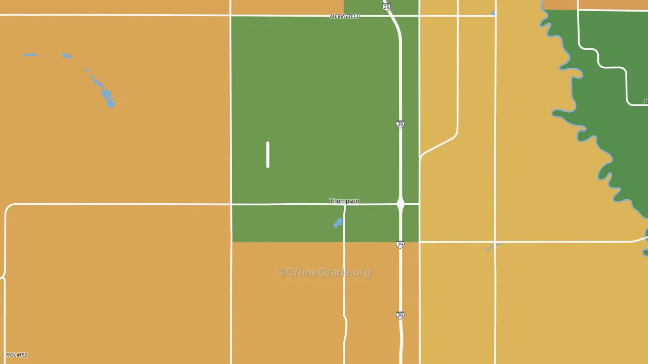 Thompson, ND Map of Robbery Rates
