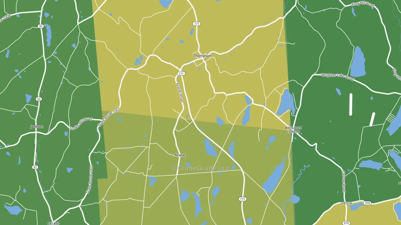 Thompson, PA Map of Robbery Rates