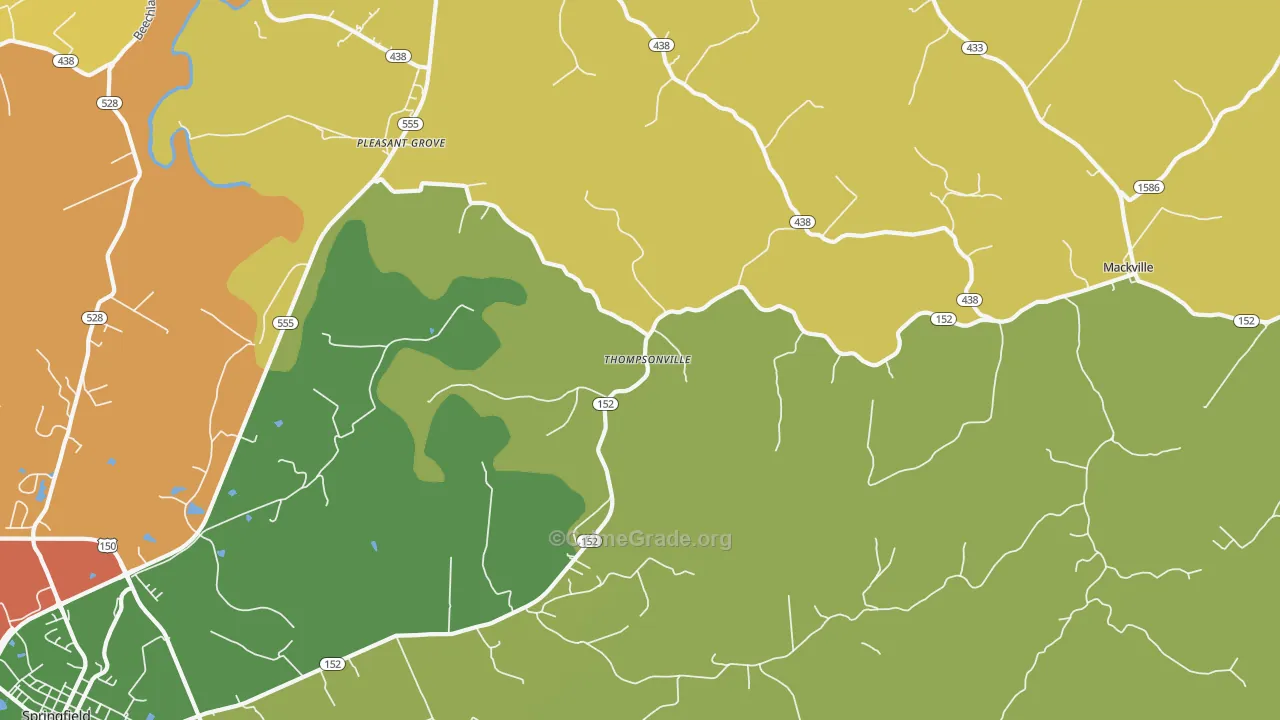 Thompsonville, KY Map of Robbery Rates
