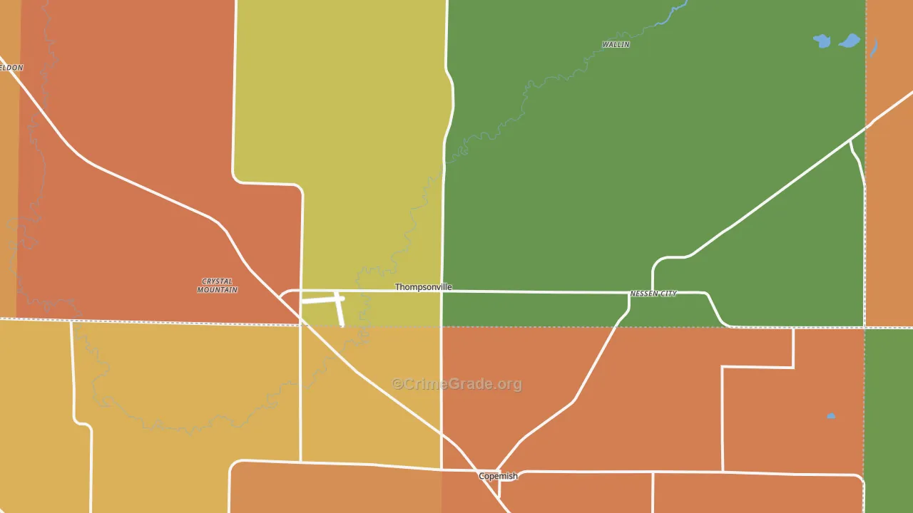 Thompsonville, MI Map of Robbery Rates