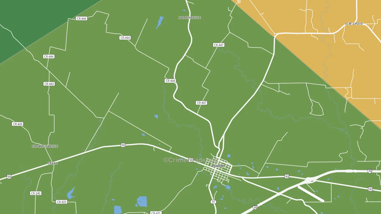 Thompsonville, TX Map of Robbery Rates