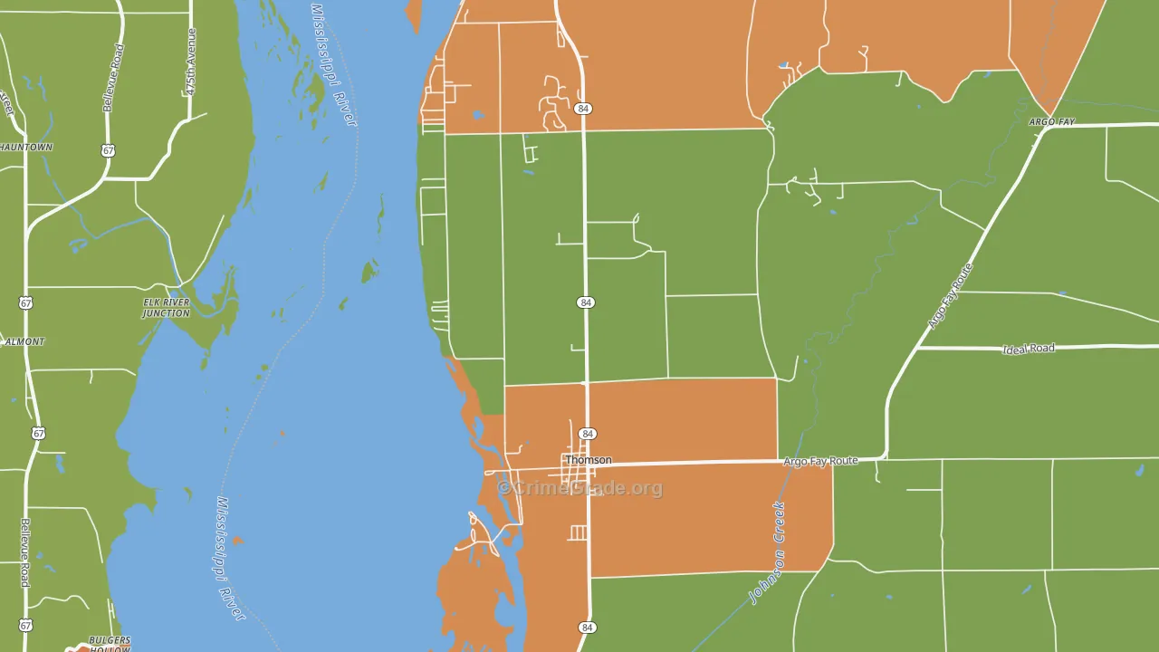 Thomson, IL Map of Robbery Rates