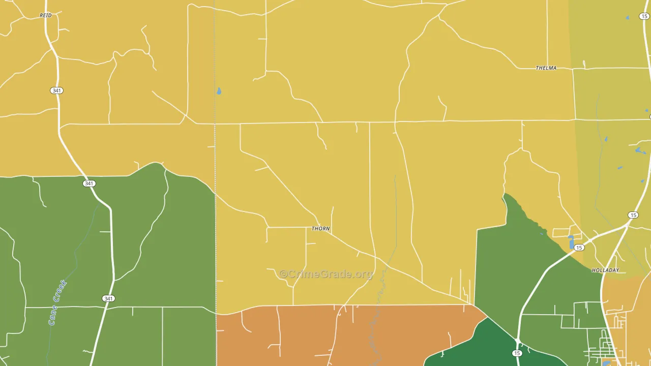 Thorn, MS Map of Robbery Rates