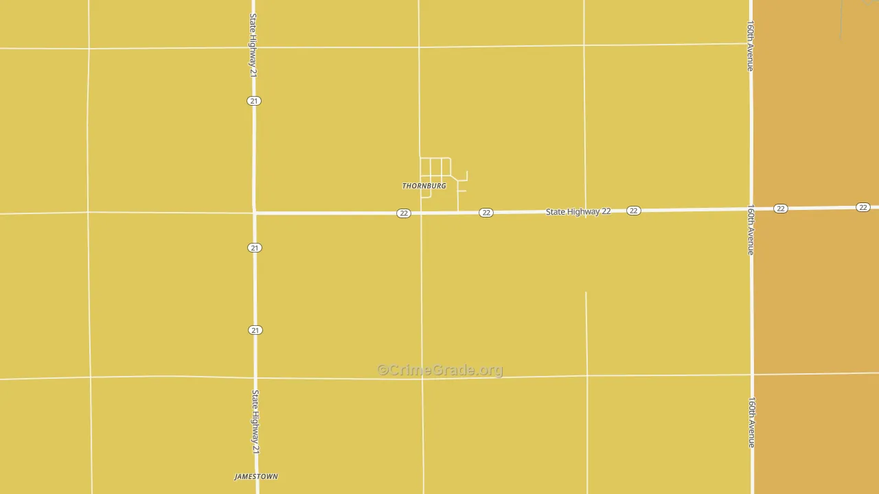 Thornburg, IA Map of Robbery Rates