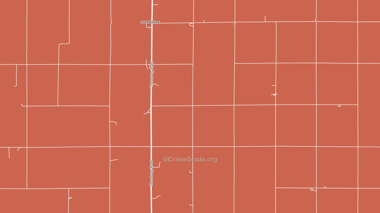 Thornburg, KS Map of Robbery Rates