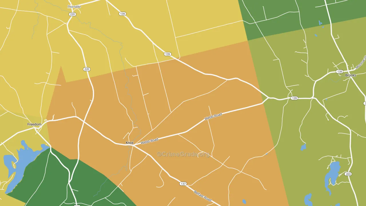 Thorndike, ME Map of Robbery Rates