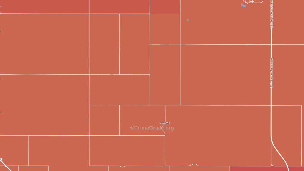 Thorne, ND Map of Robbery Rates