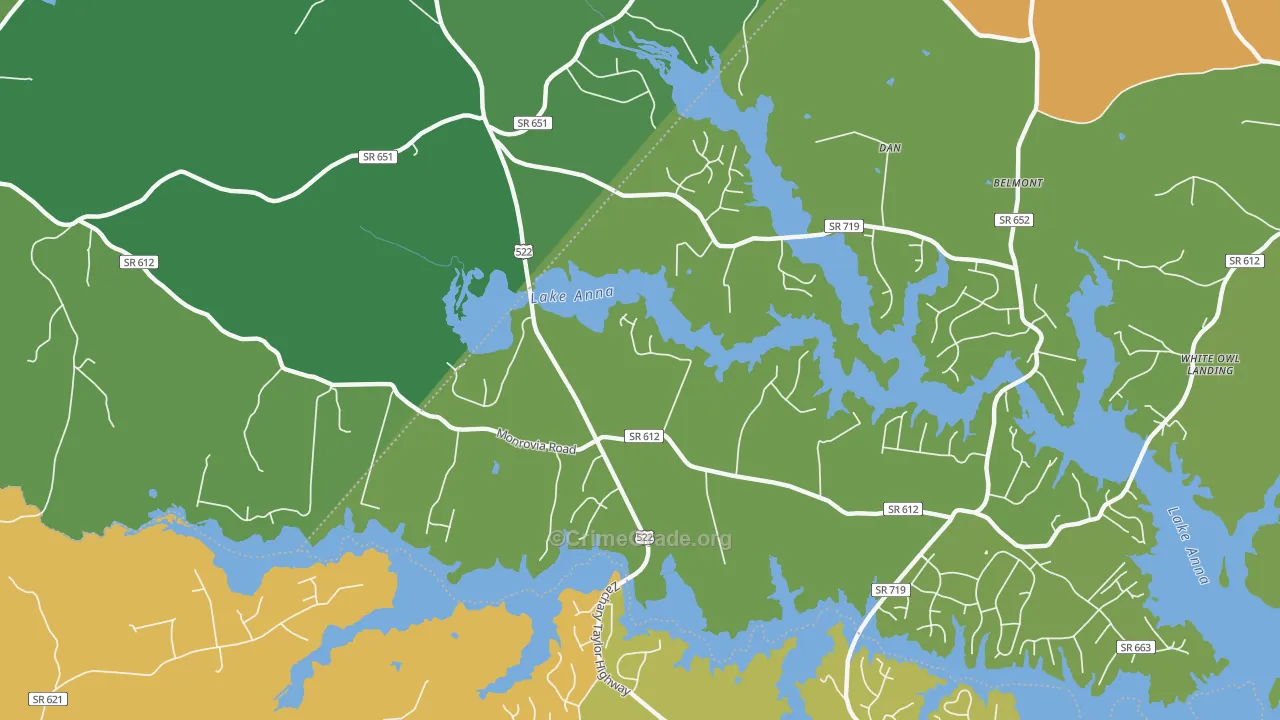 Thornhill, VA Map of Robbery Rates