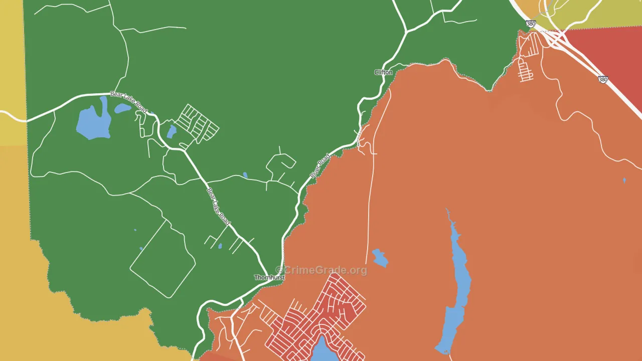 Thornhurst, PA Map of Robbery Rates