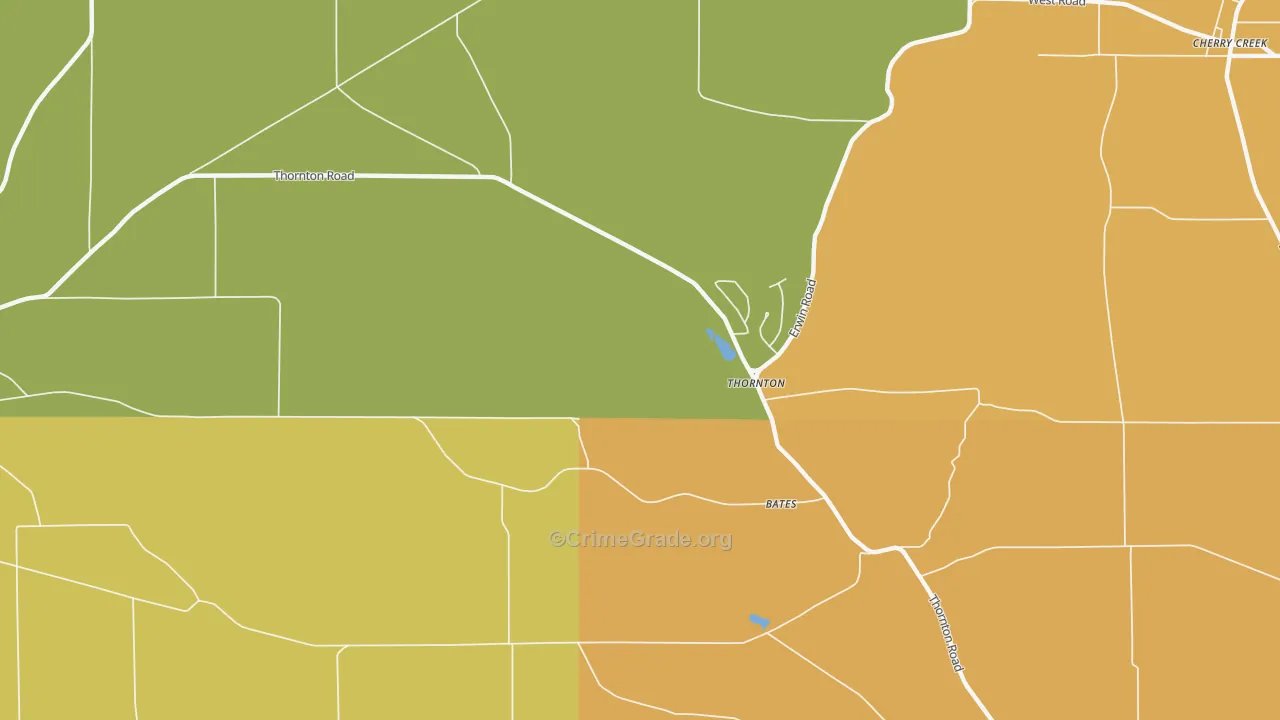 Thornton, NY Map of Robbery Rates