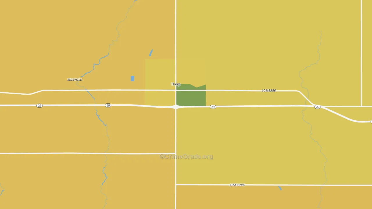 Thorp, WI Map of Robbery Rates