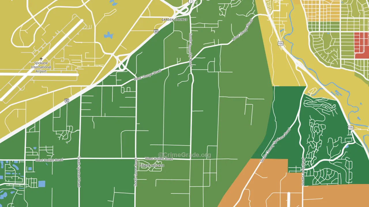 Thorpe Westwood, Spokane, WA Map of Robbery Rates