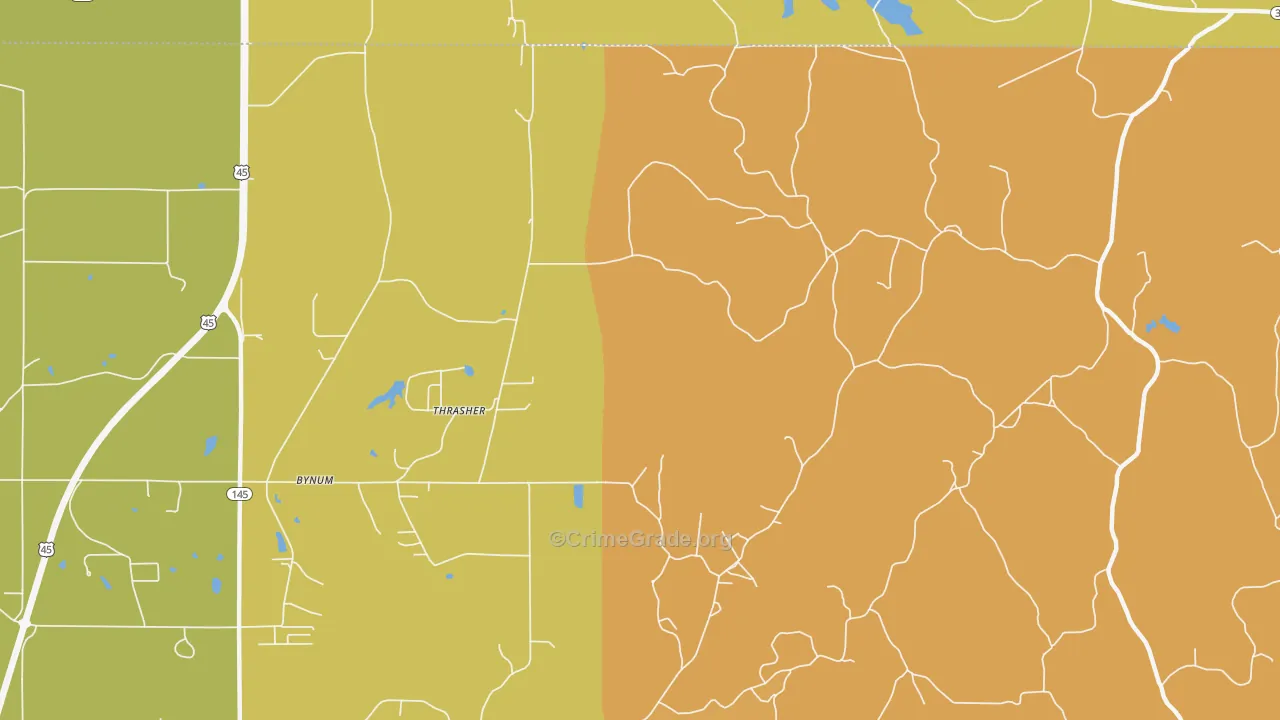 Thrasher, MS Map of Robbery Rates