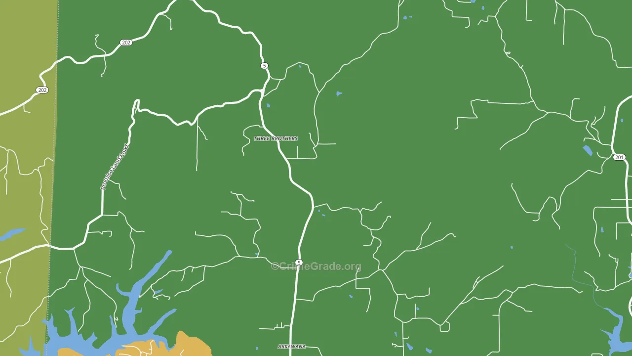 Three Brothers, AR Map of Robbery Rates