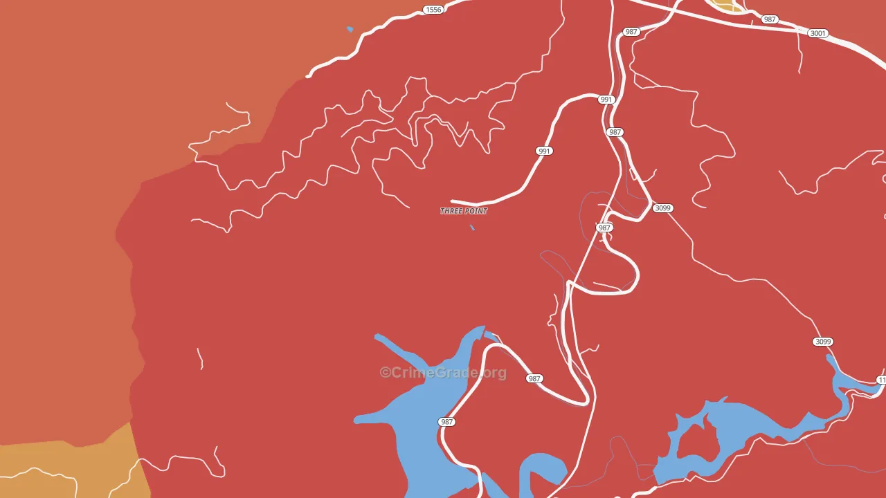 Three Point, KY Map of Robbery Rates