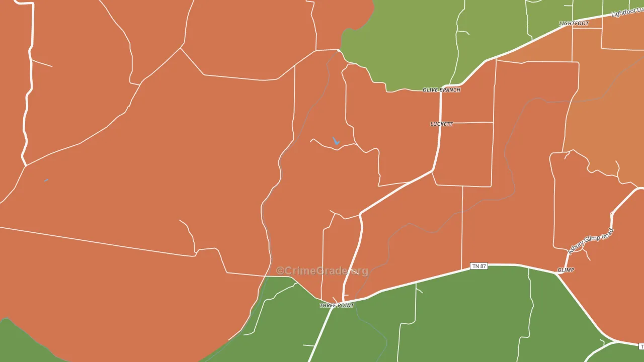 Three Point, TN Map of Robbery Rates