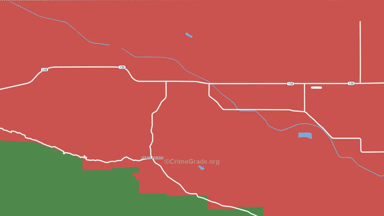 Three Points, CA Map of Robbery Rates