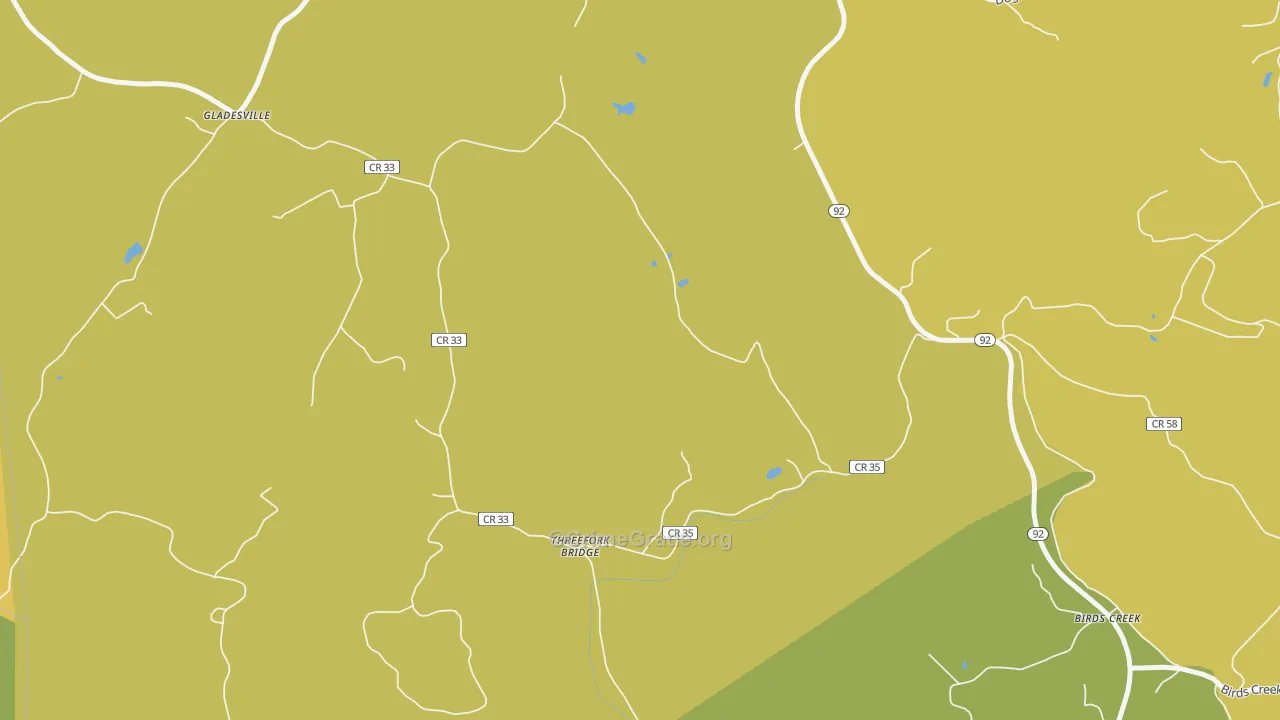 Threefork Bridge, WV Map of Robbery Rates