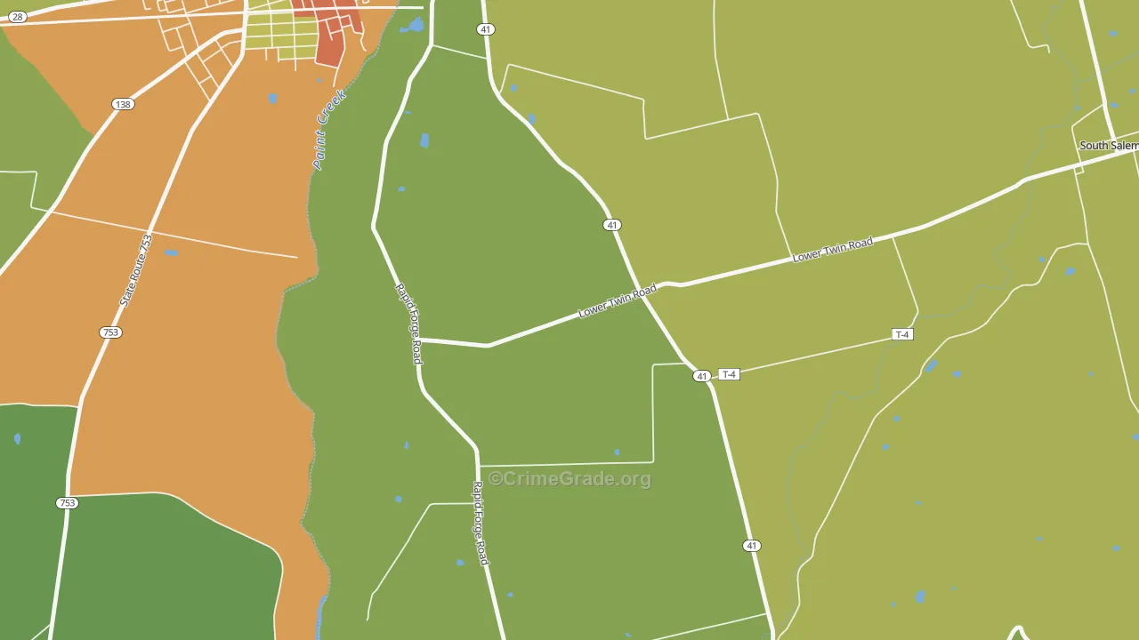 Thrifton, OH Map of Robbery Rates