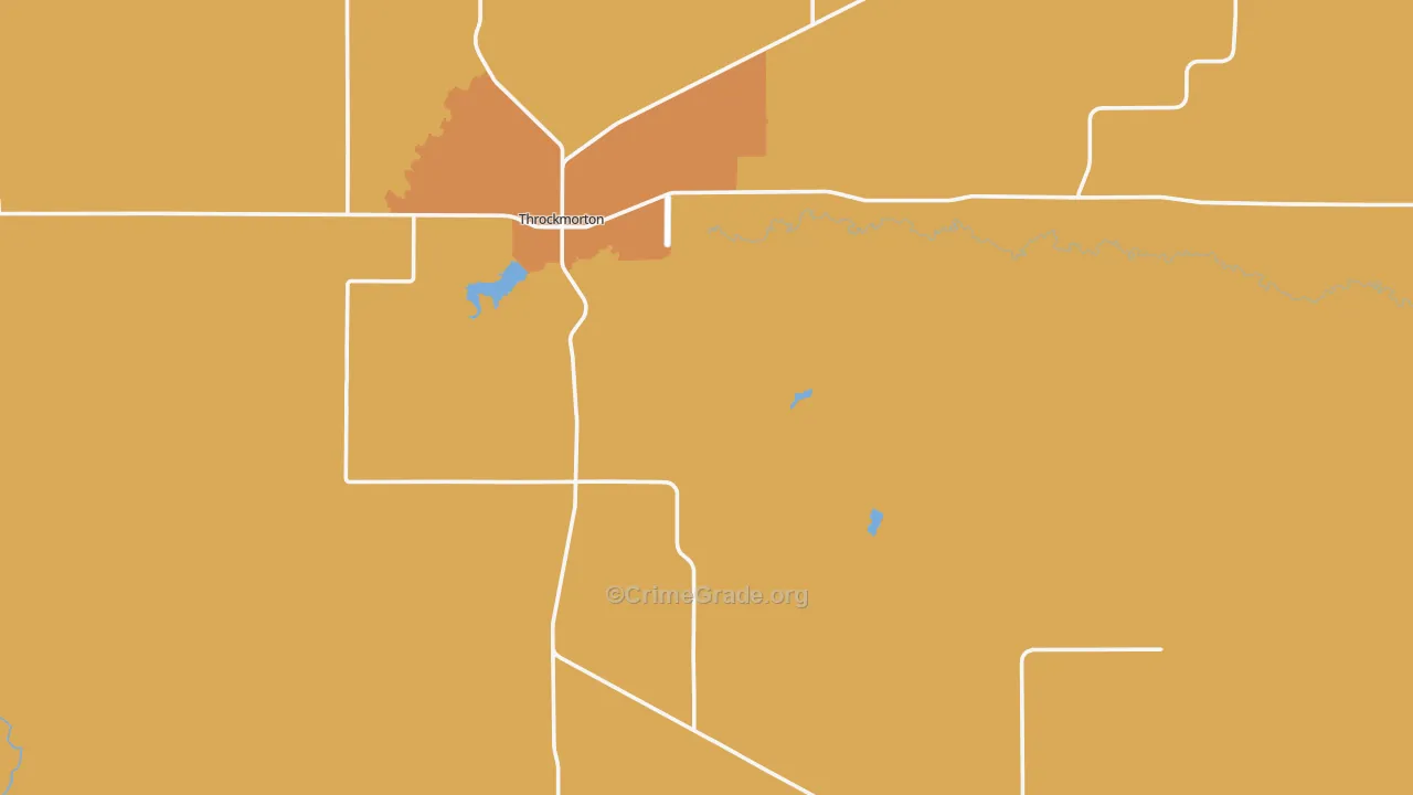 Throckmorton County, TX Map of Robbery Rates