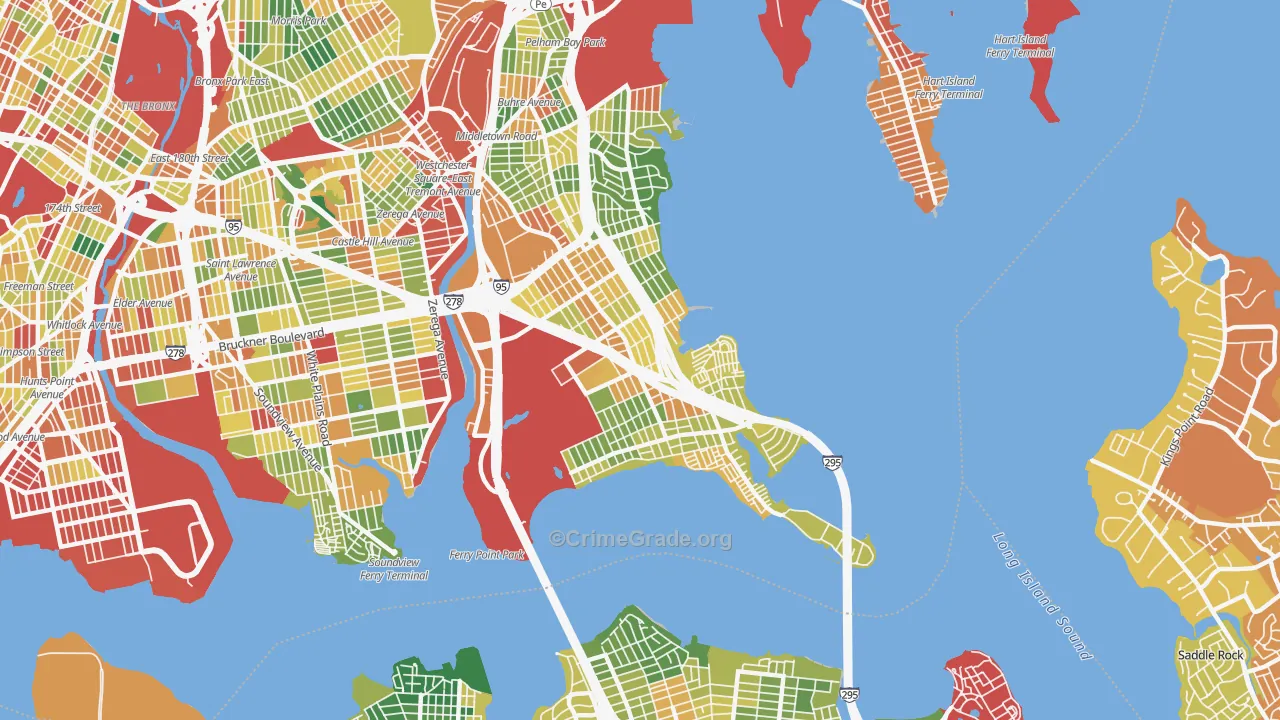 Throgs Neck-Edgewater Park, Bronx, NY Map of Robbery Rates
