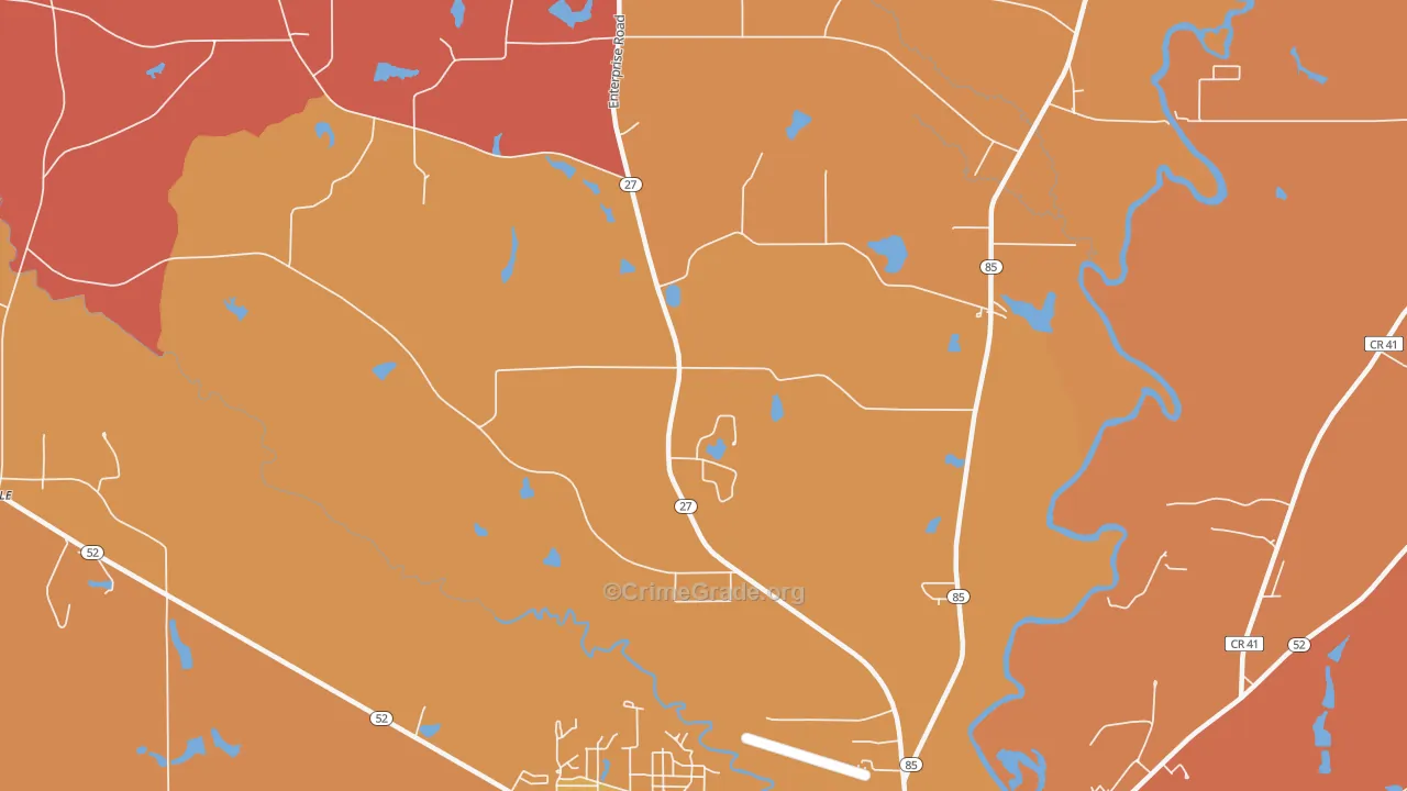 Thurston, AL Map of Robbery Rates