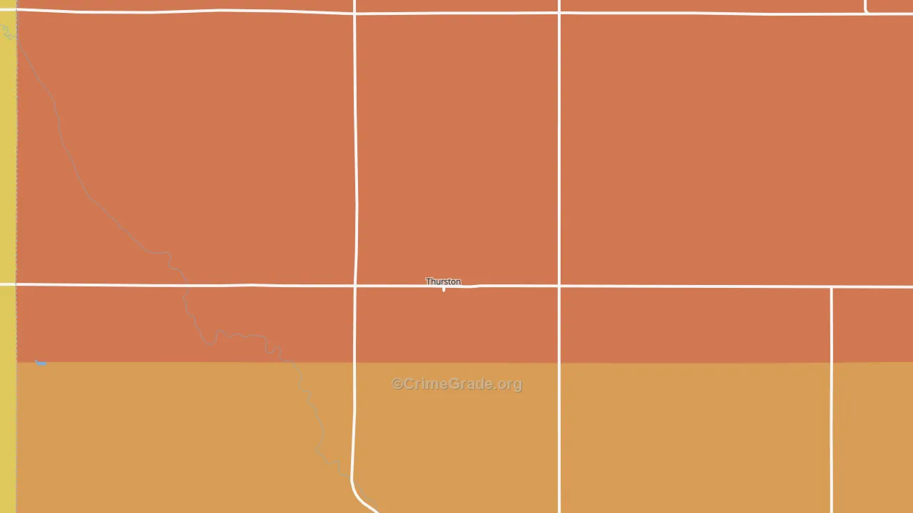 Thurston, NE Map of Robbery Rates