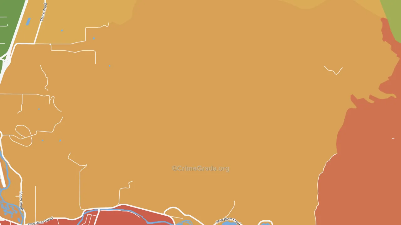 Thurston, OR Map of Robbery Rates