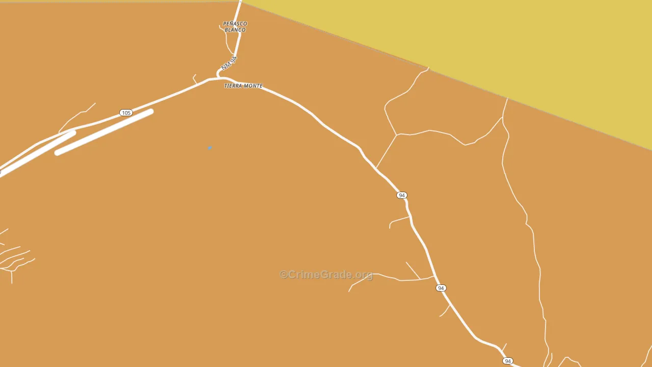 Tierra Monte, NM Map of Robbery Rates