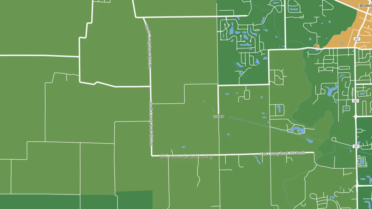 Tilden, IN Map of Robbery Rates