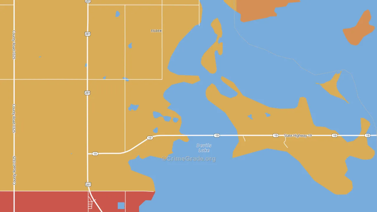 Tilden, ND Map of Robbery Rates