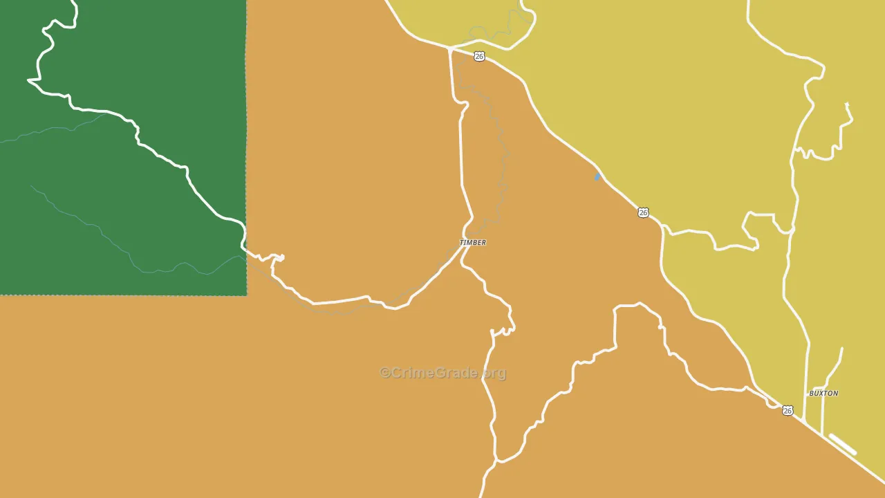 Timber, OR Map of Robbery Rates