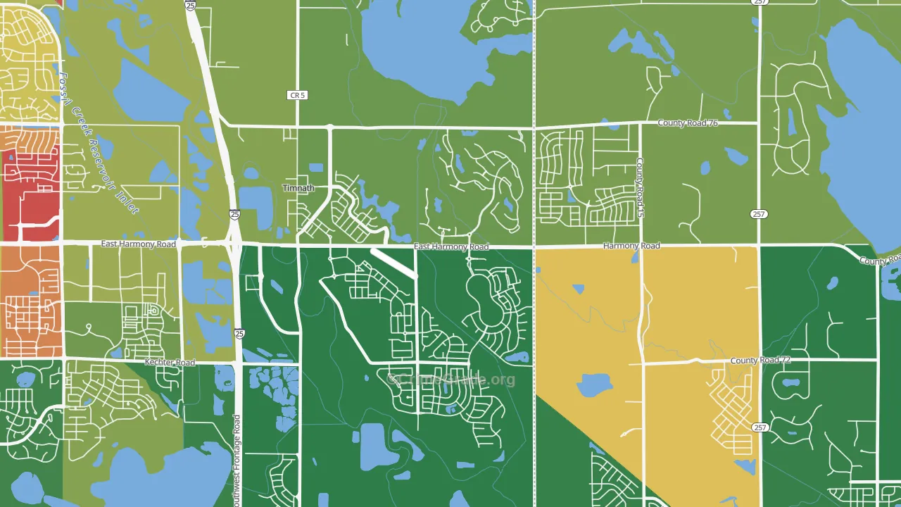 Timnath, CO Map of Robbery Rates