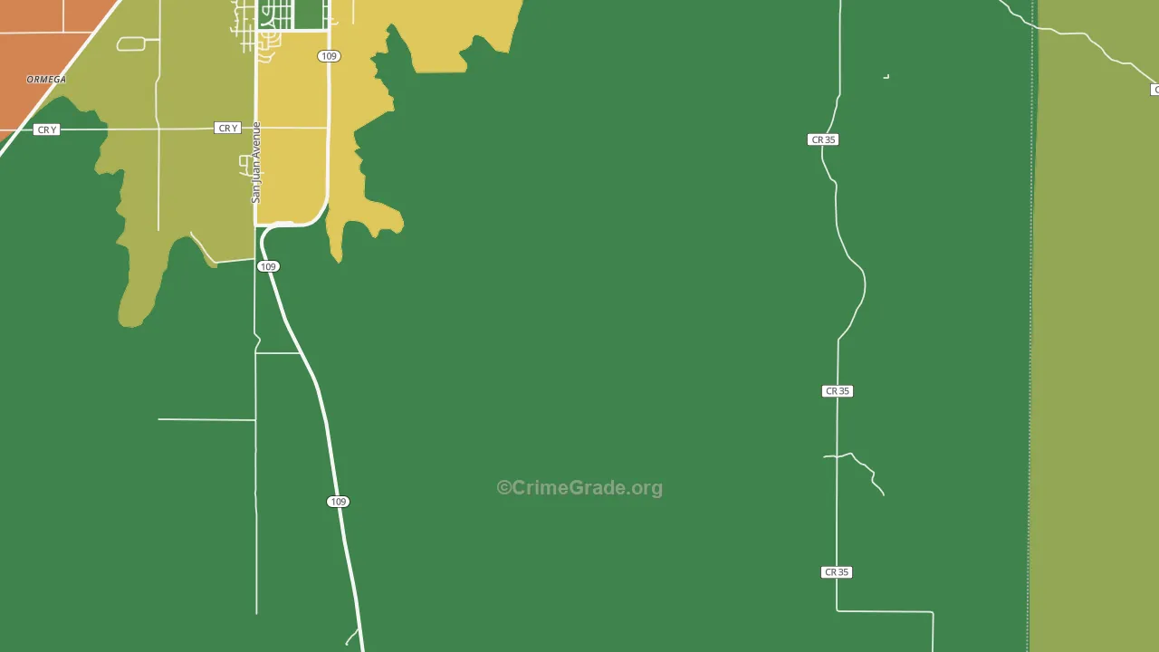 Timpas, CO Map of Robbery Rates