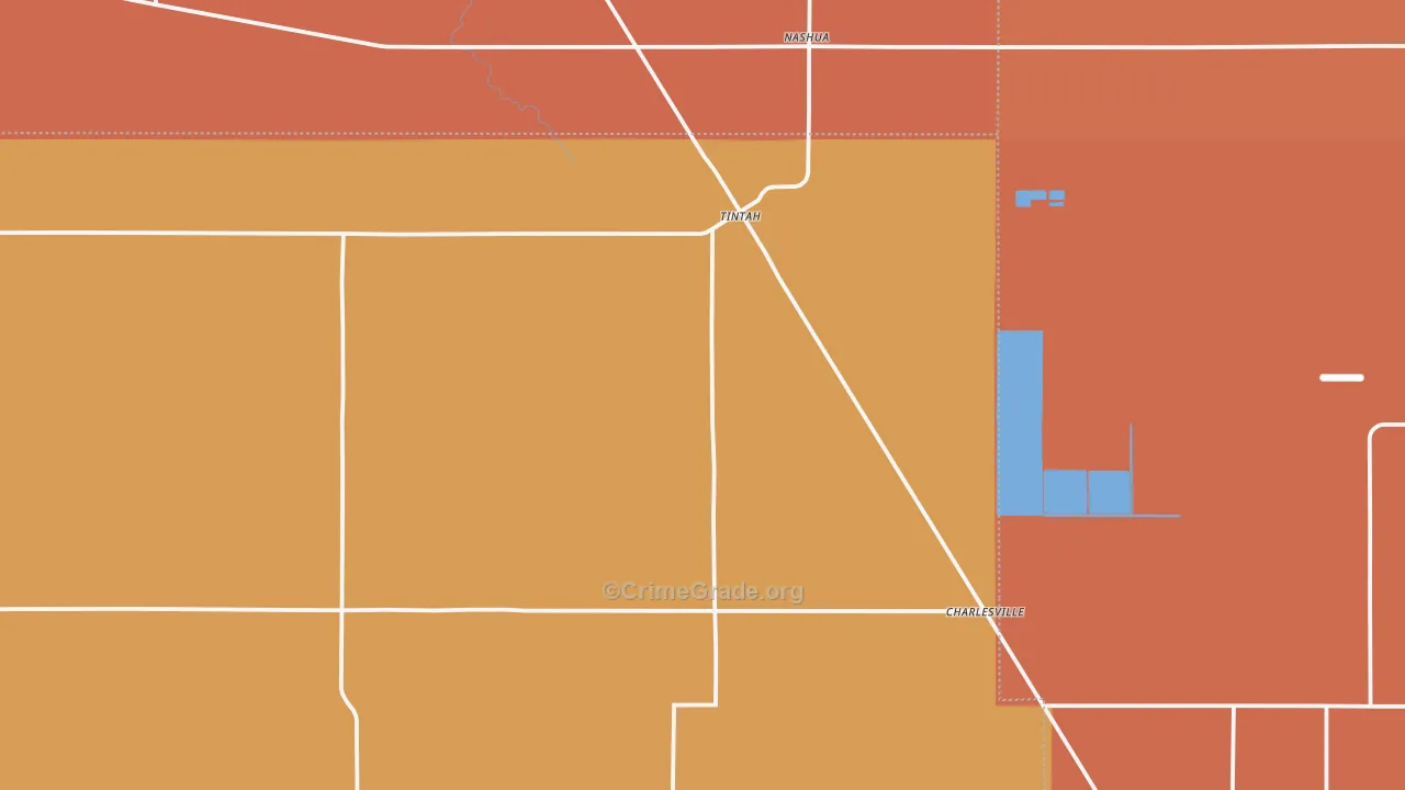 Tintah, MN Map of Robbery Rates